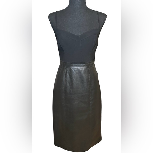 BCBGMaxAzria leather skirt dress size 6 - Picture 2 of 6